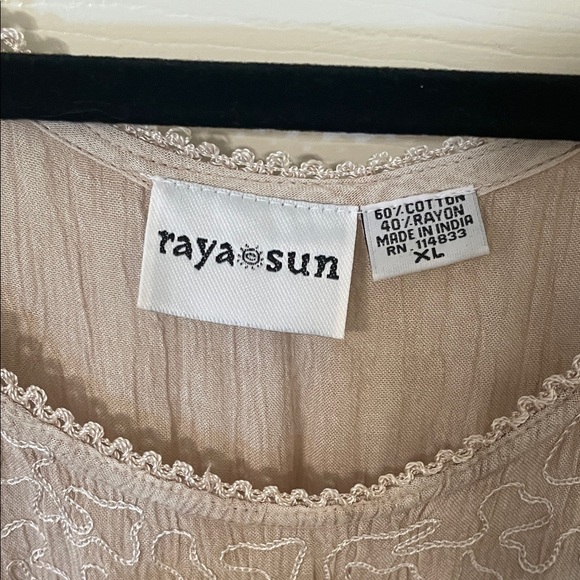 Raya Sun Light Tan Embroidered Dress - Picture 2 of 5